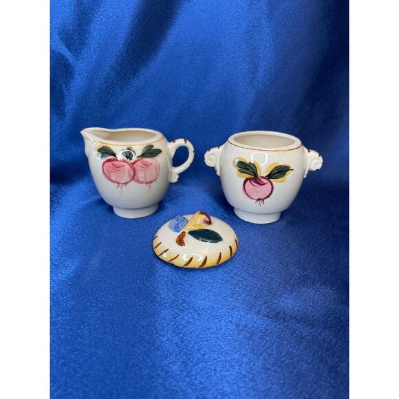 Vintage Nasco Porcelain Creamer and Sugar Dish with Caddy - Picture 4 of 8